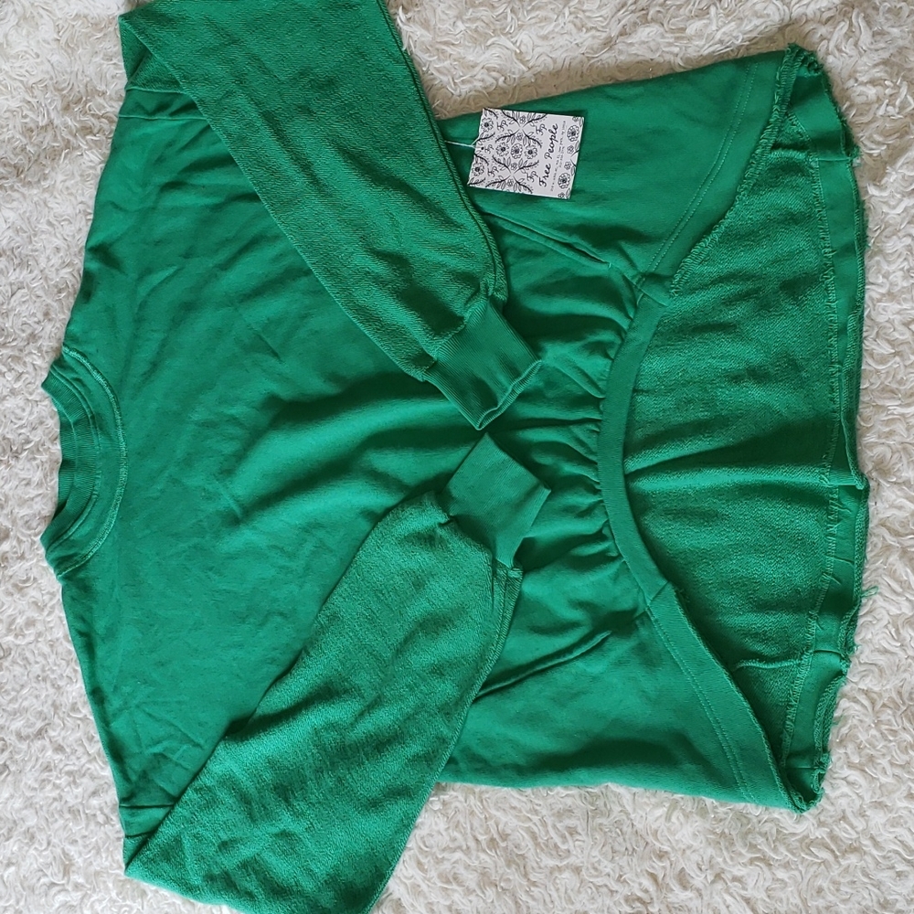 Free People Movement Hi Low Hem Pullover Crew Neck Oversized Sweatshirt XS Nwt - Picture 8 of 8